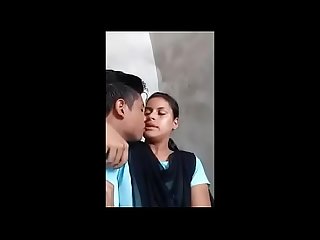 Indian school girl outdoor kissing