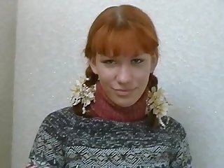 Russian sexy redhead teen anal casting