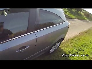 Blonde fucks fake policeman to avoid penalty