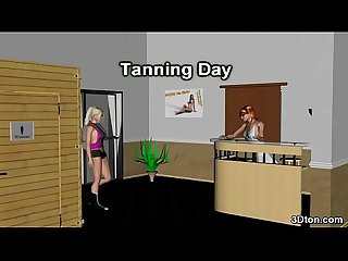 Blonde barbie girl in Lesbian 3d porn scene