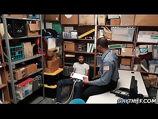 Straight black boy fucks security agent