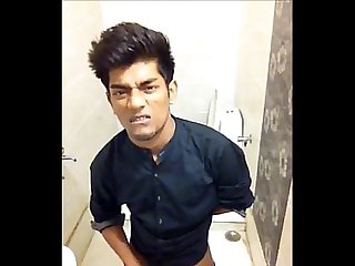 Indian teen jerks in bathroom