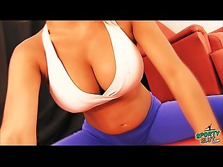 Busty preggo working out excl round ass comma cameltoe comma huge tits excl