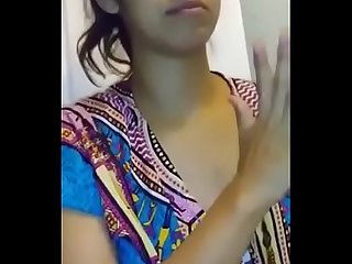 Indian chick milking her boobs