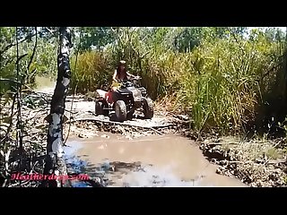 HD Thai teen heather goes atving in paradise and gets huge throatpie in quad