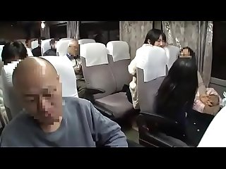 Cute japanese girl groped by stranger on bus