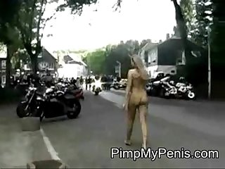 Sexy naked girls walking in public