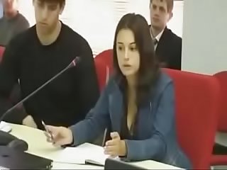 Svitlana Paschenko Talking at Kiev University