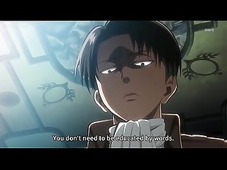 Levi beating the shit out of Eren.