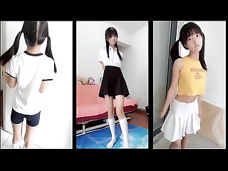 Asian SchoolGirl teenie babe young pussy show on cam gets fucked