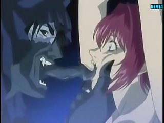 the monster plays with the busty teen girl - hentai