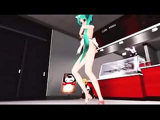 sexy Nu avental d anime Menina dança